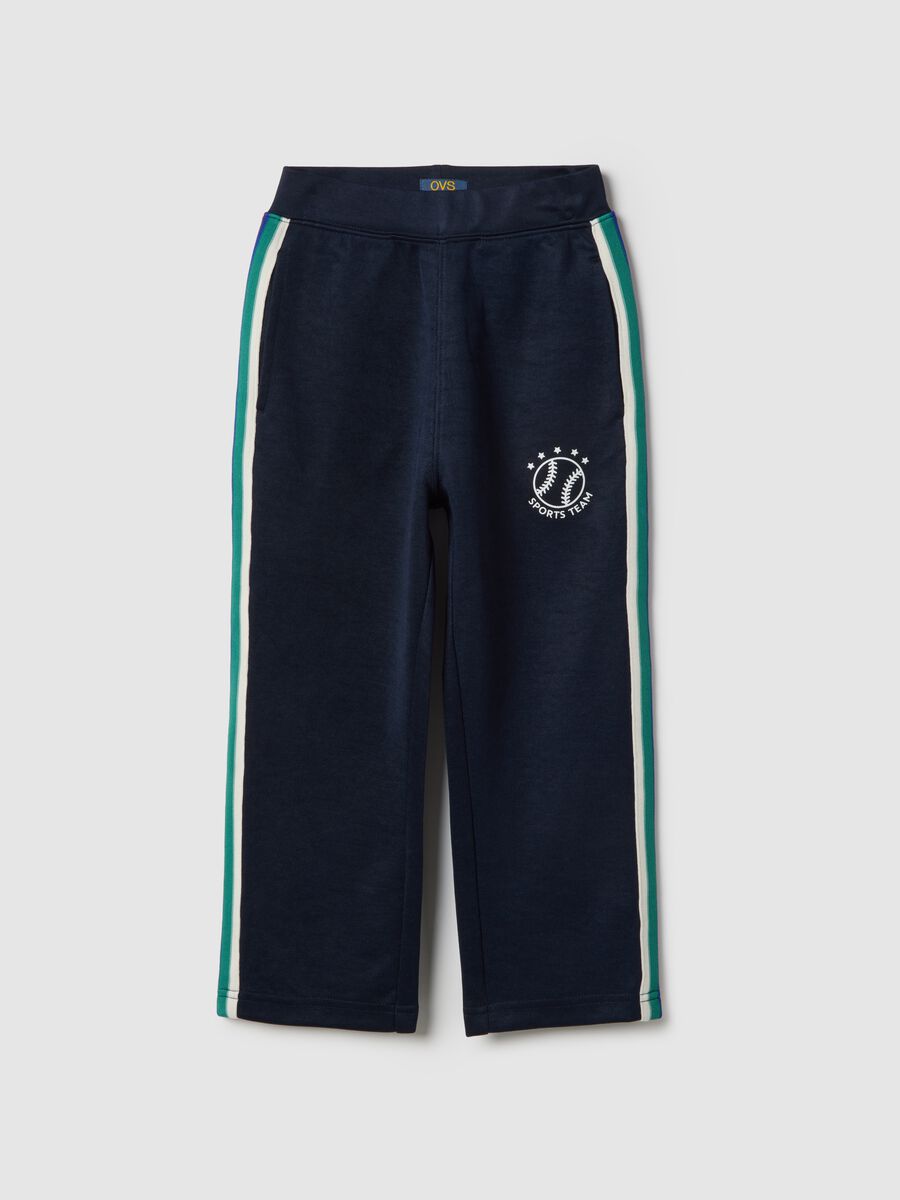 Boys' blue cotton-blend regular fit trousers_0