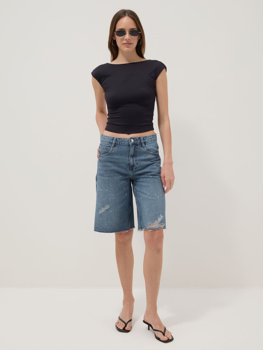 Black stretch fabric top_2
