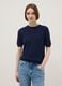 Blue Viscose Blend Regular Fit T-shirt_1