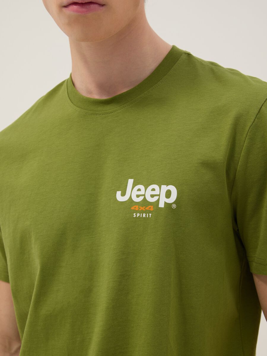 Green pure cotton regular fit T-shirt with print_3