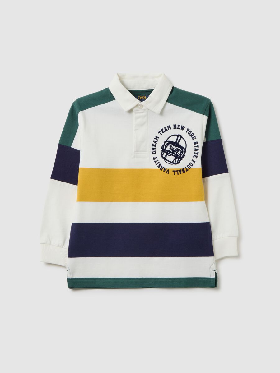Polo da bambino in puro cotone multicolor regular fit_0