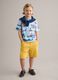 Shorts cargo baggy in cotone elasticizzato gialli da bambino_0