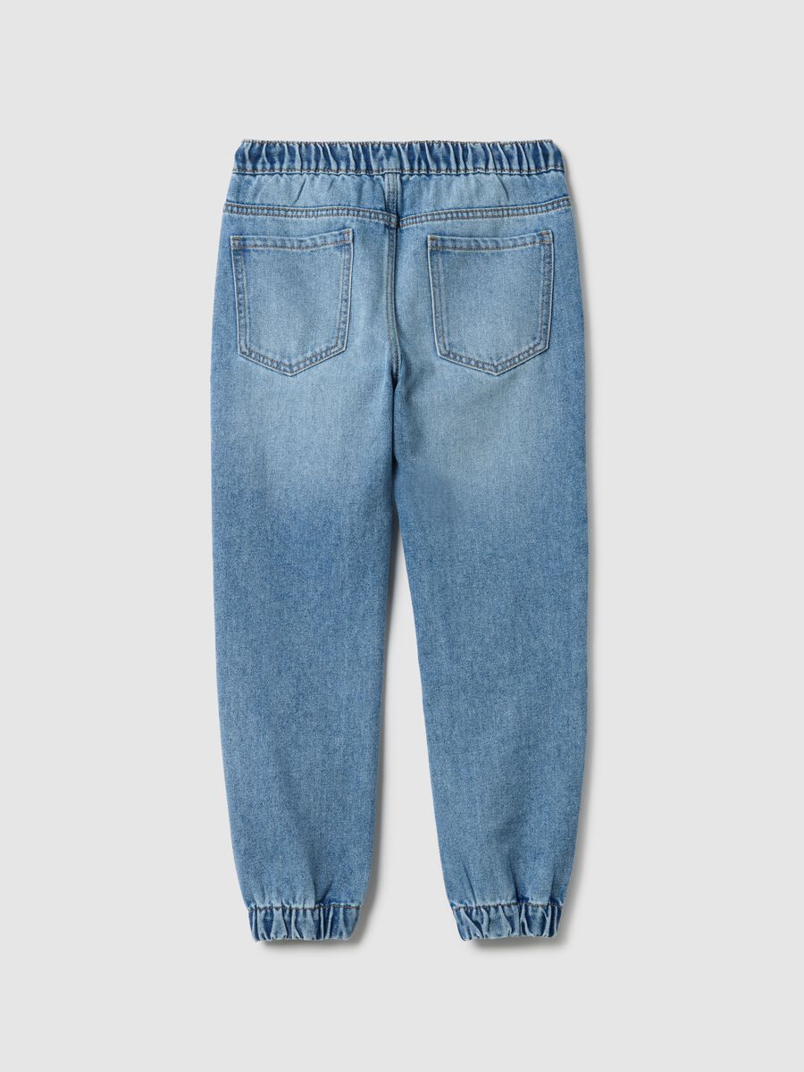 Boys' blue stretch cotton blend relaxed fit jeans_4