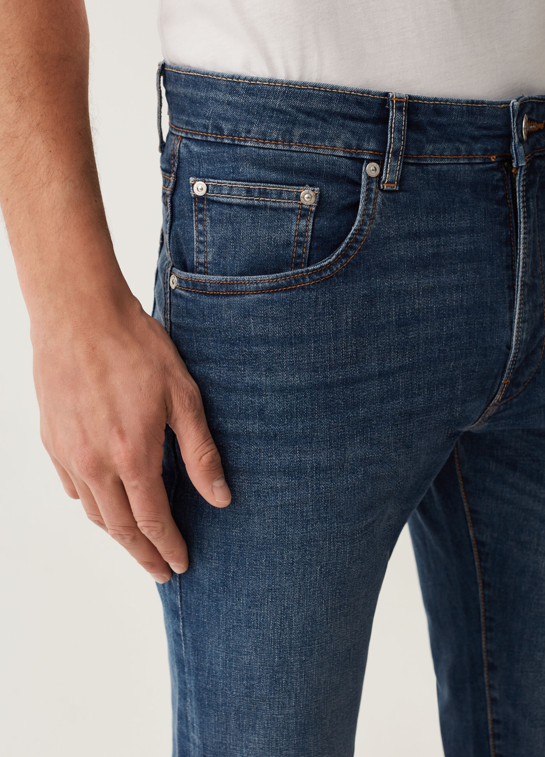 Jeans regular fit in cotone cross hatch_3