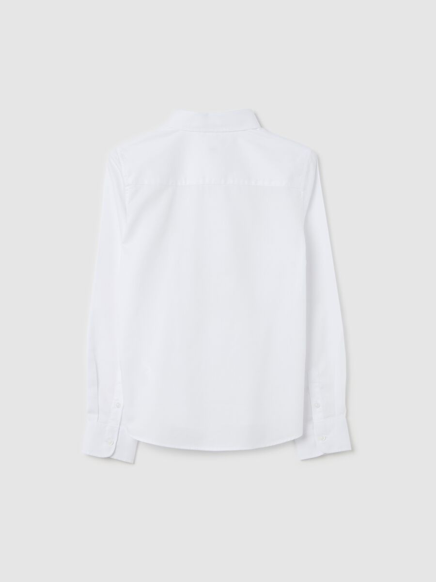 Camicia in cotone tinta unita _1