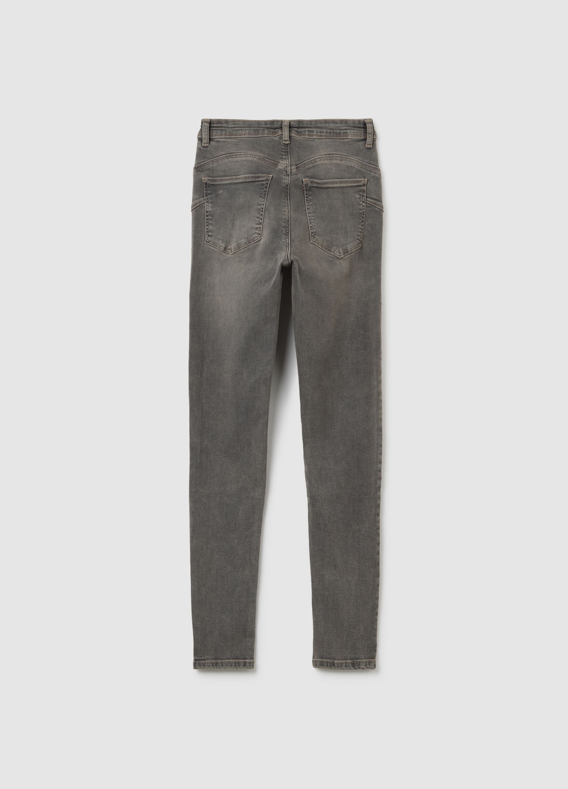 Women's Grey Slim Fit Stretch Cotton Jeans