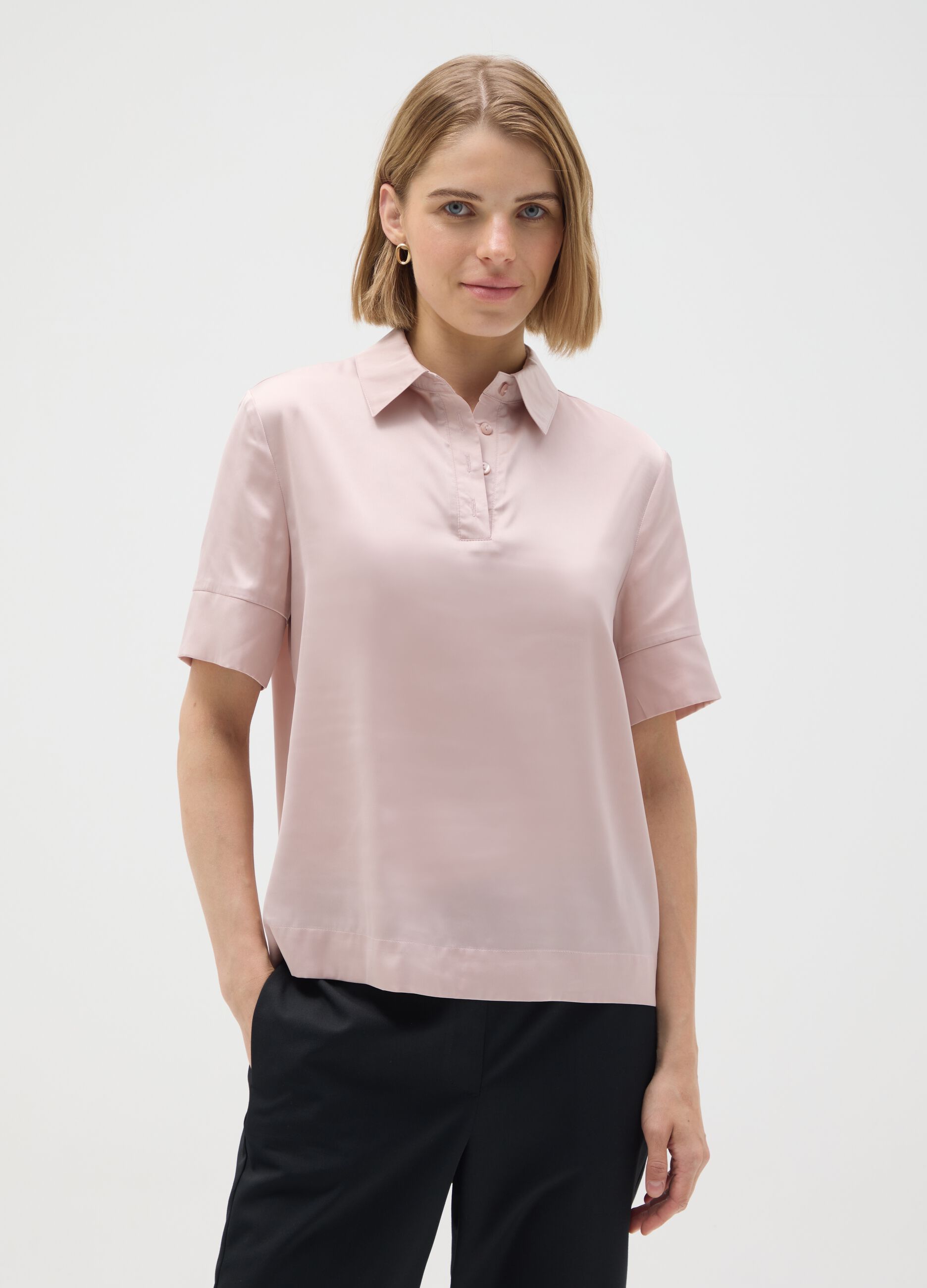 Pink Stretch Fabric Regular Fit Shirt