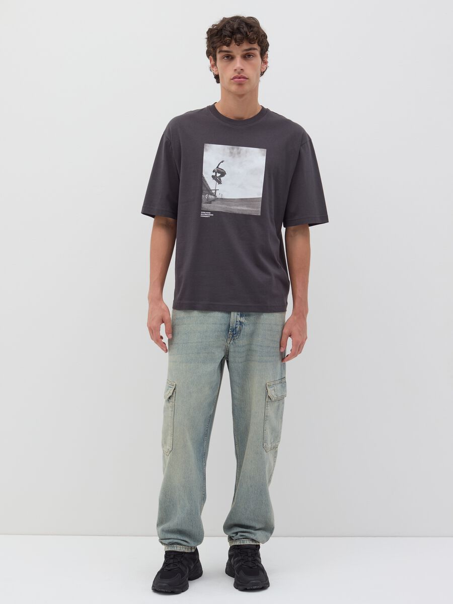 Cotton round neck T-shirt with print_1