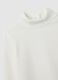 Maglia da bambina in misto cotone elasticizzato bianca con collo alto_2