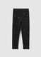 Leggings skinny neri da bambina in cotone elasticizzato con stampe_1