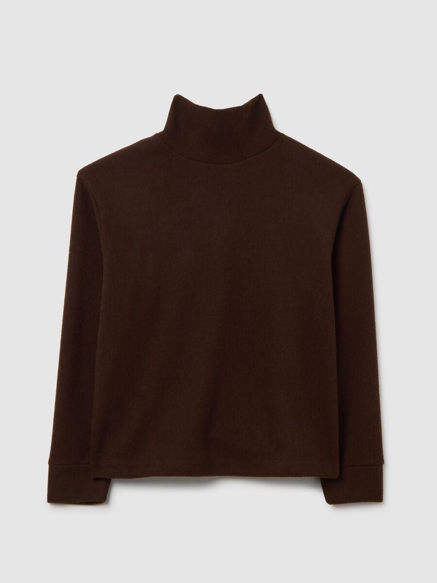 Brown turtleneck jumper with regular fit_4