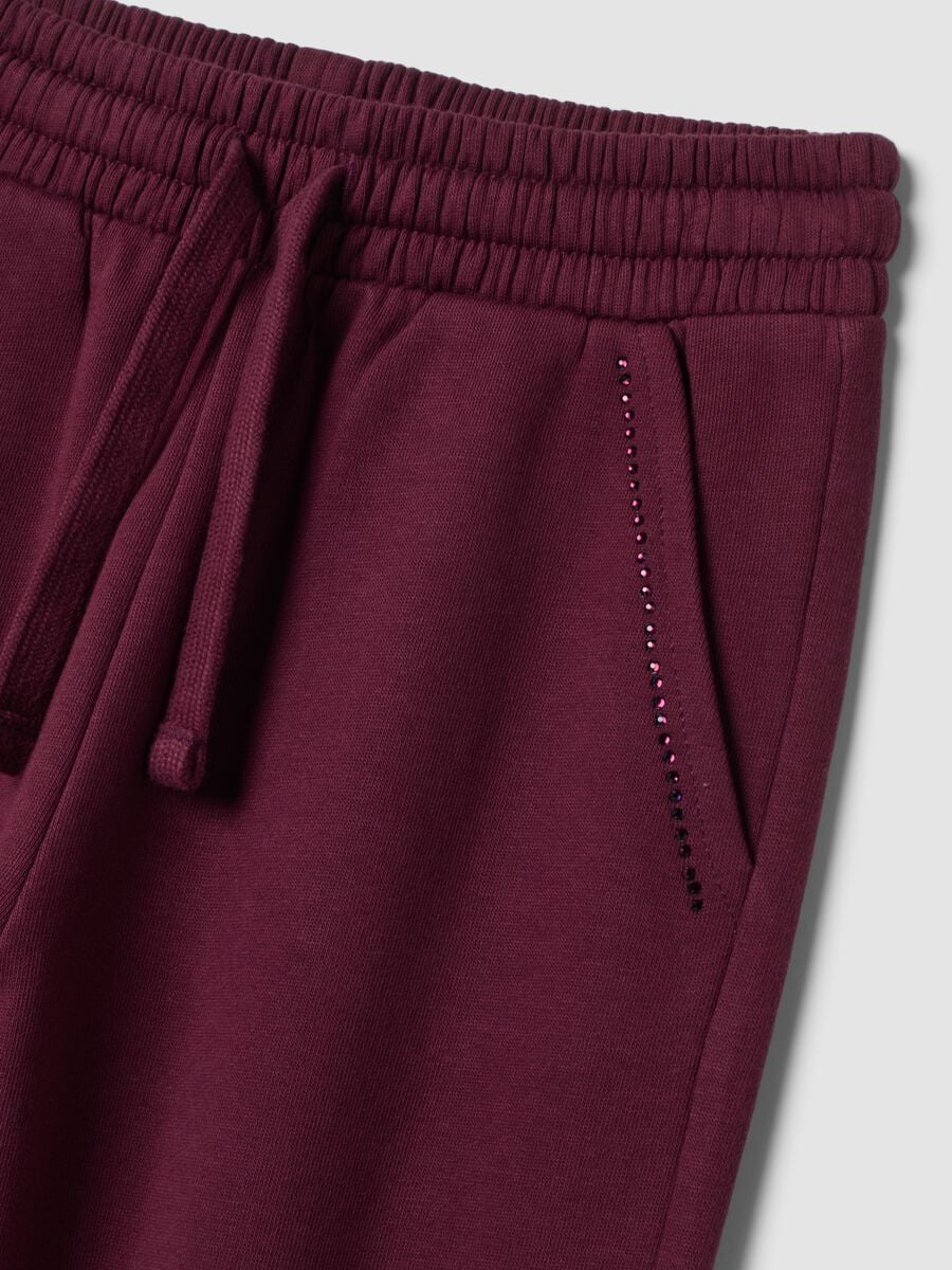 Purple regular-fit fleece joggers in pure cotton_2