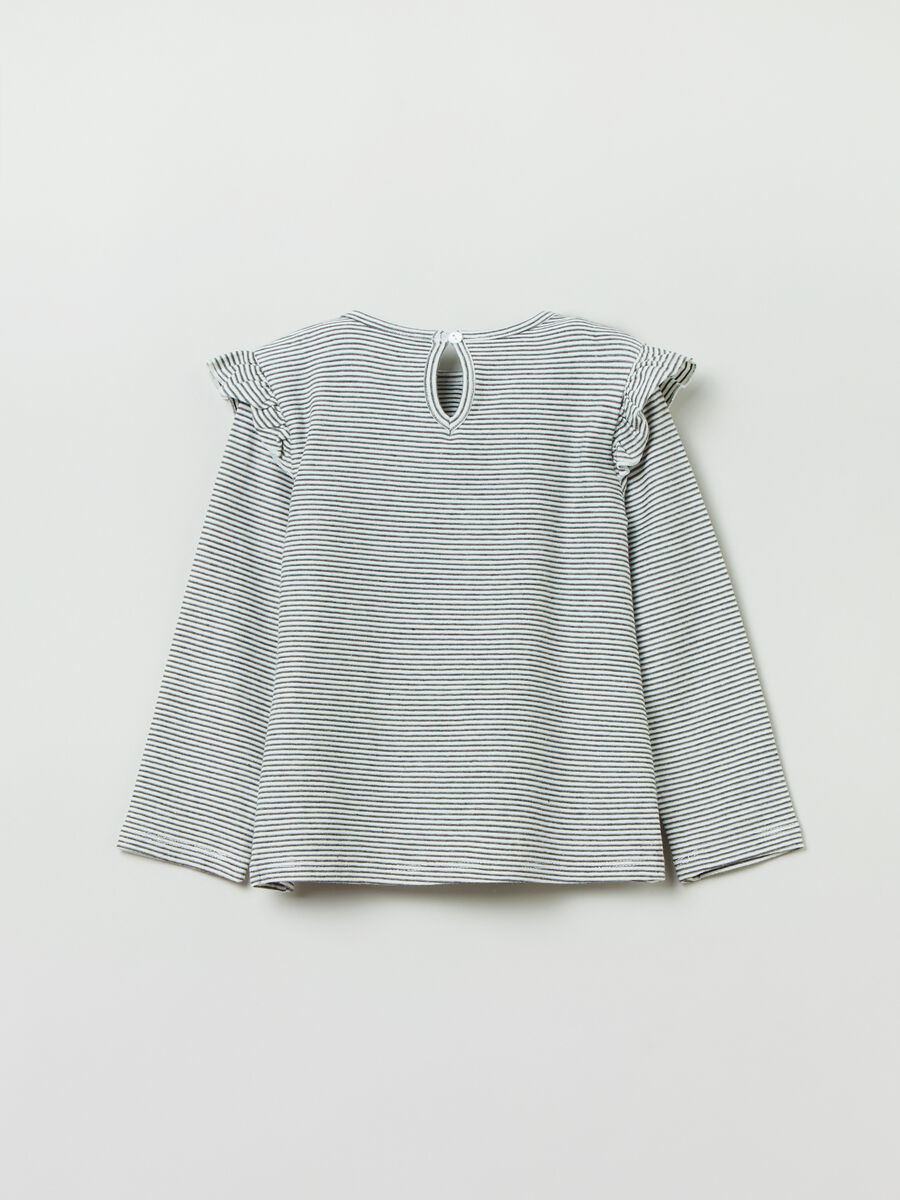 T-shirt maniche lunghe a righe stampa Minnie_1