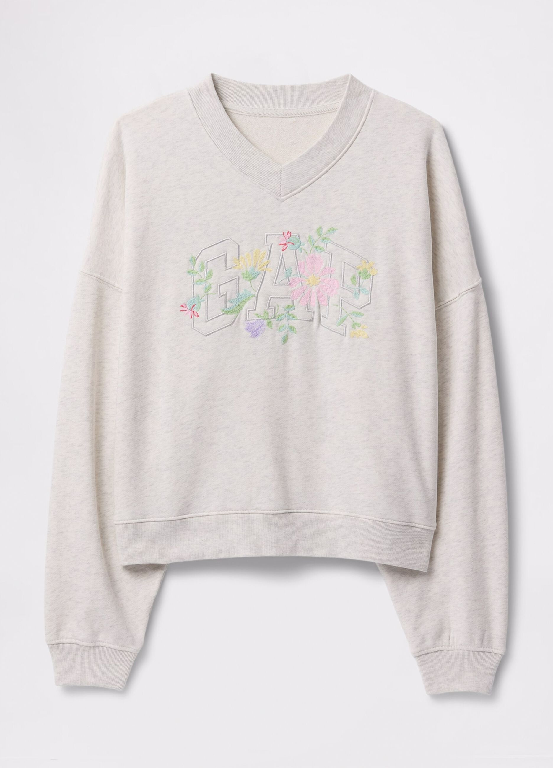 Sweatshirt with floral embroidery