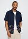 Blue Shirt with Floral Embroidery_0