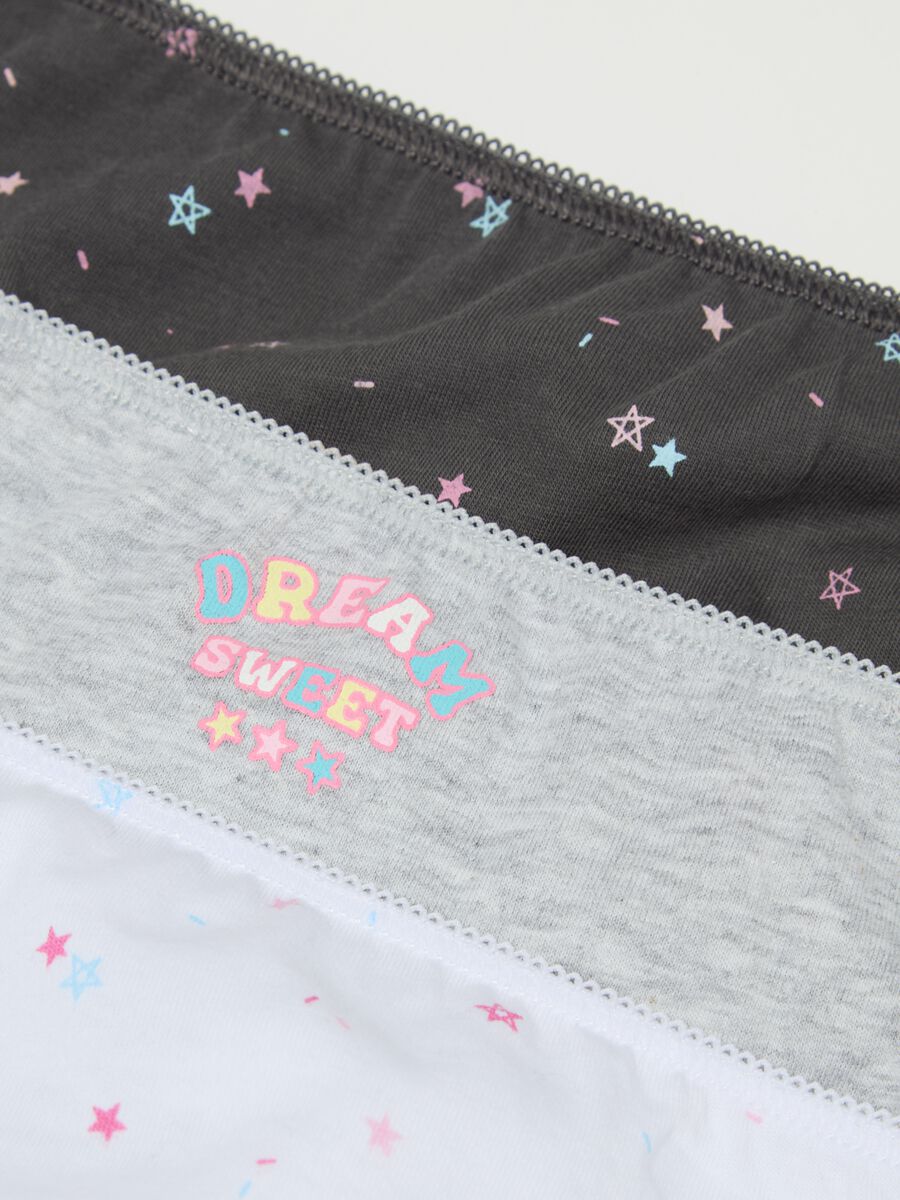 Cinque slip in cotone con stampa stelle _2