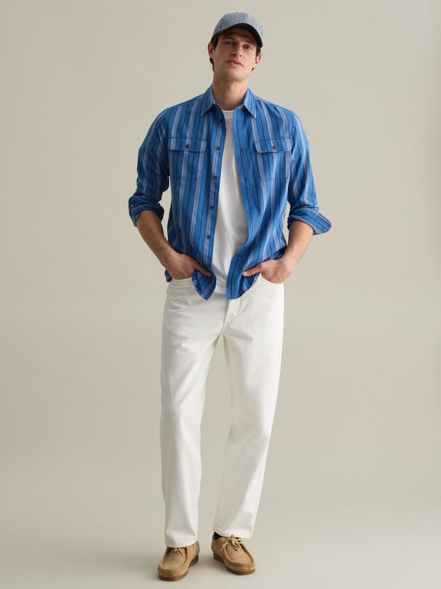 Striped cotton shacket_1