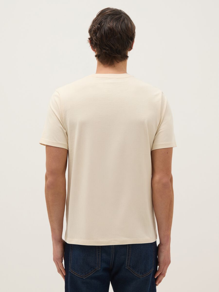 Beige pure cotton T-shirt regular fit_2