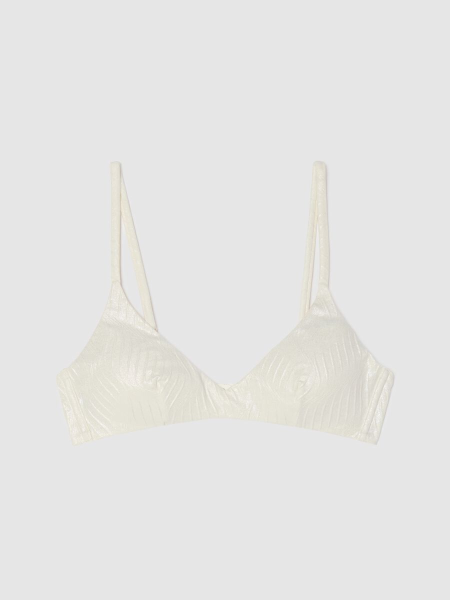 Women’s triangle bikini top in stretch white fabric_4