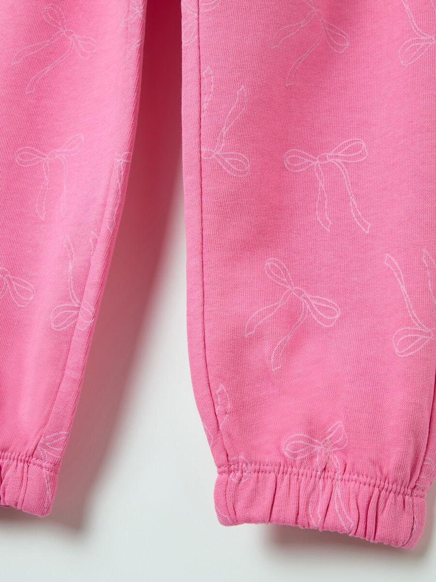 Cotton joggers with elasticated trims and print_3