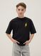 Children's black pure cotton T-shirt with Pikachu print in regular fit_0