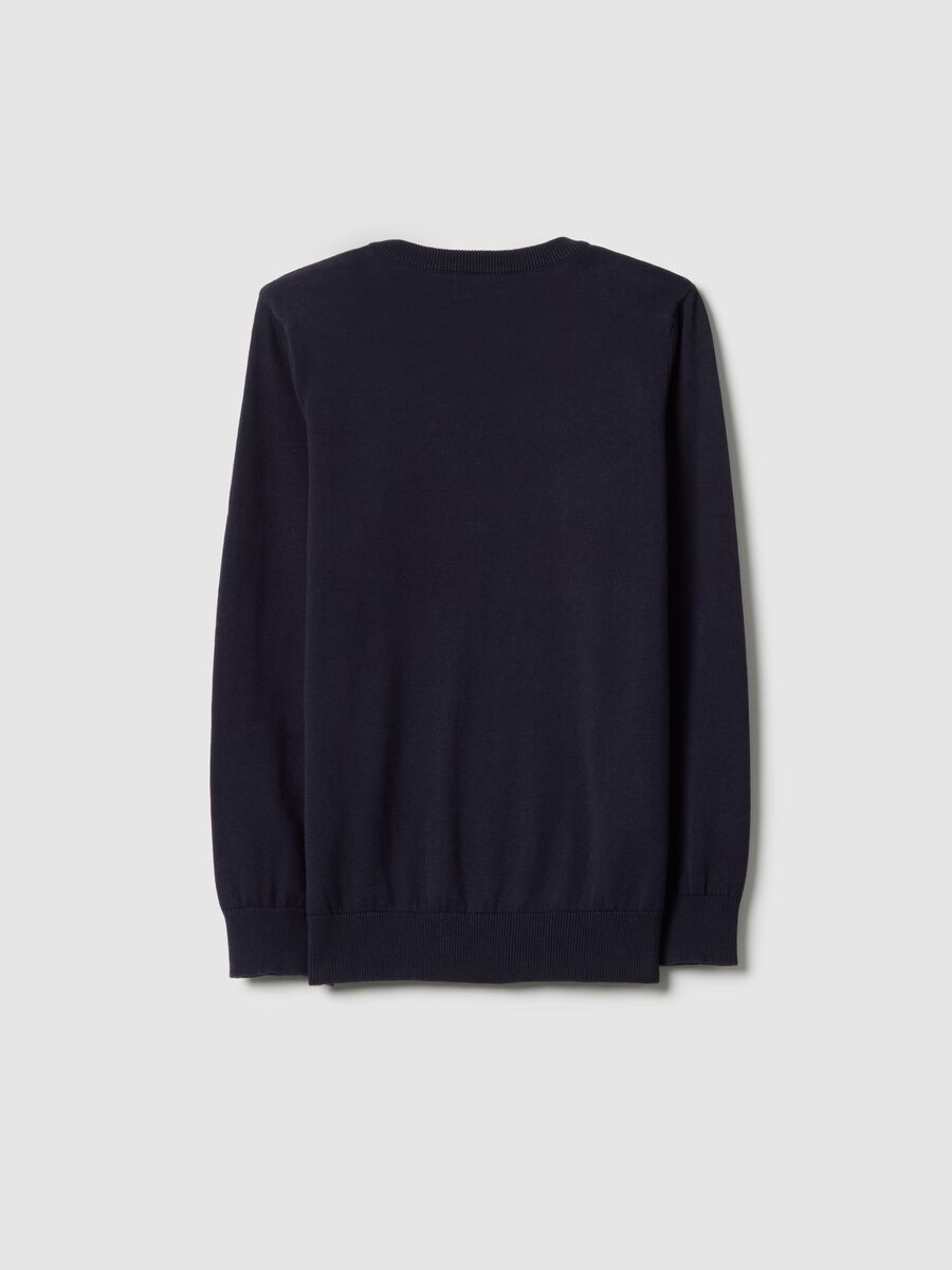 Pullover in puro cotone blu regular fit per bambino_4