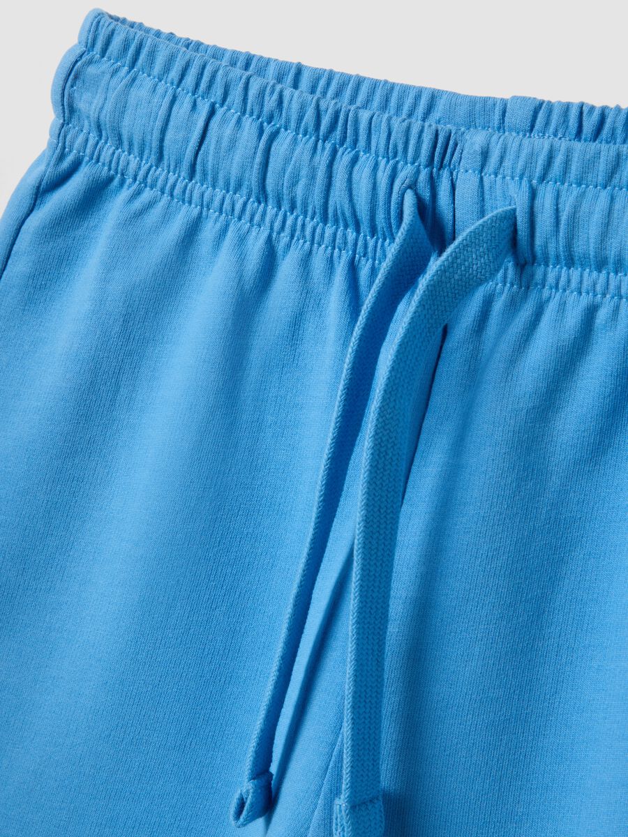 Shorts in puro cotone azzurri da bambino regular fit_2
