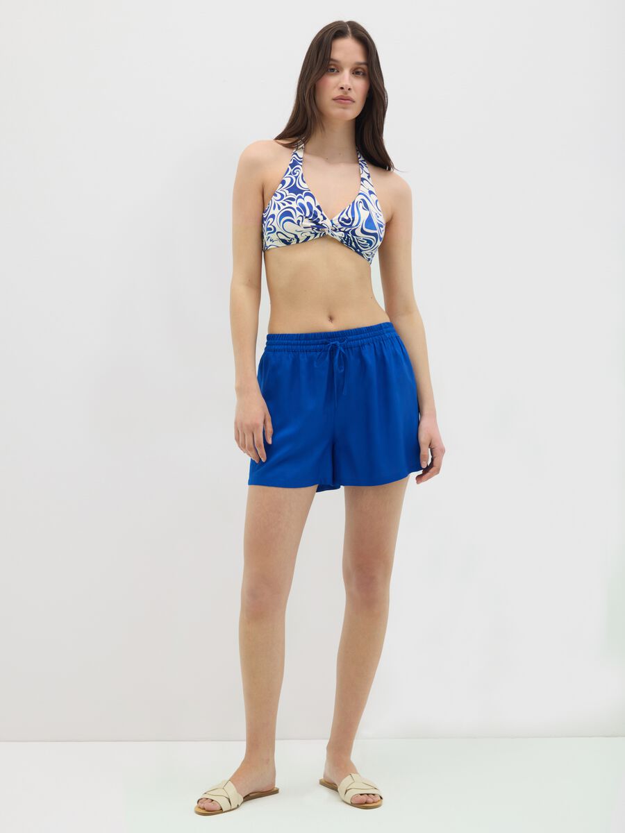 Women's Royal Viscose Shorts with Drawstring_0