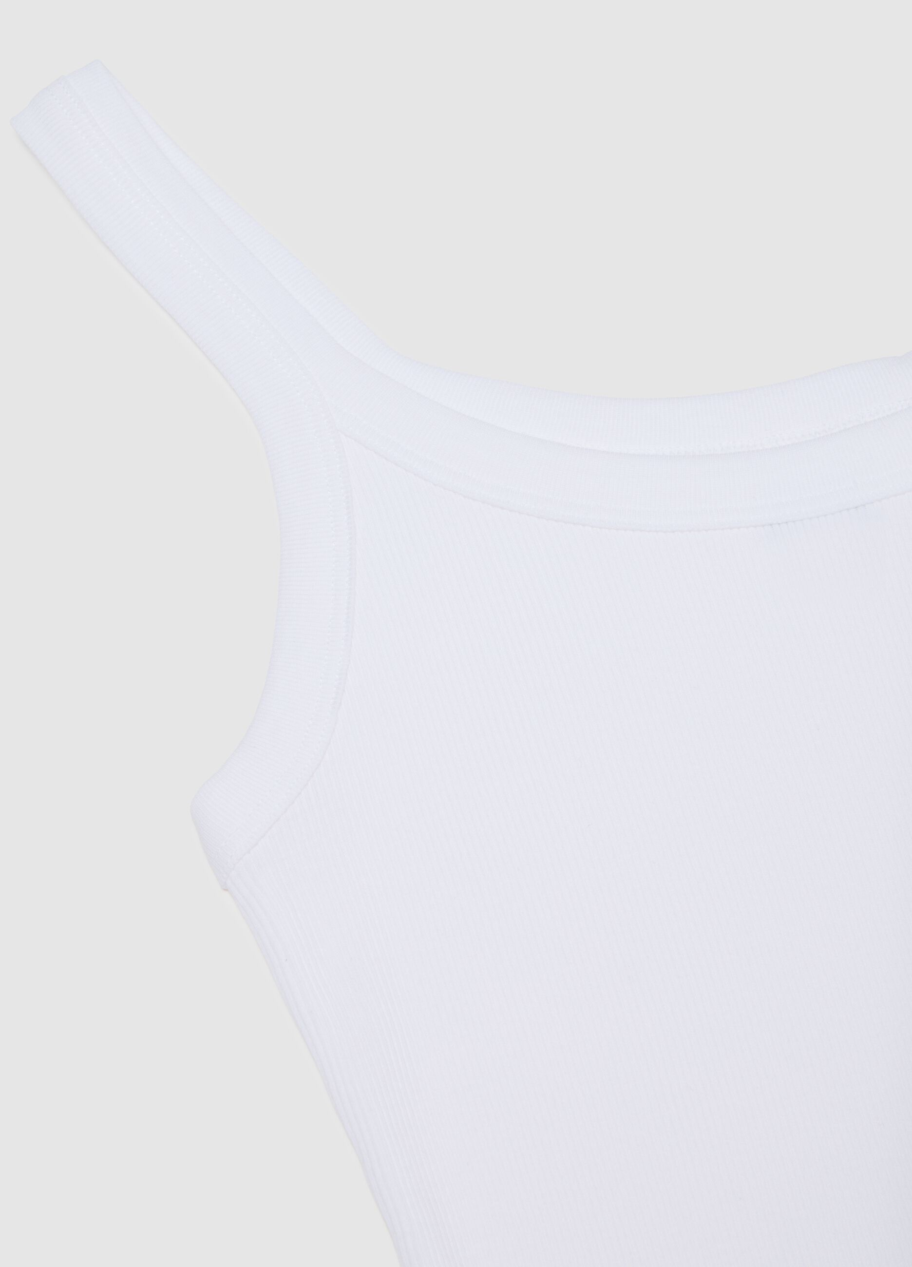 White pure cotton tank top regular fit