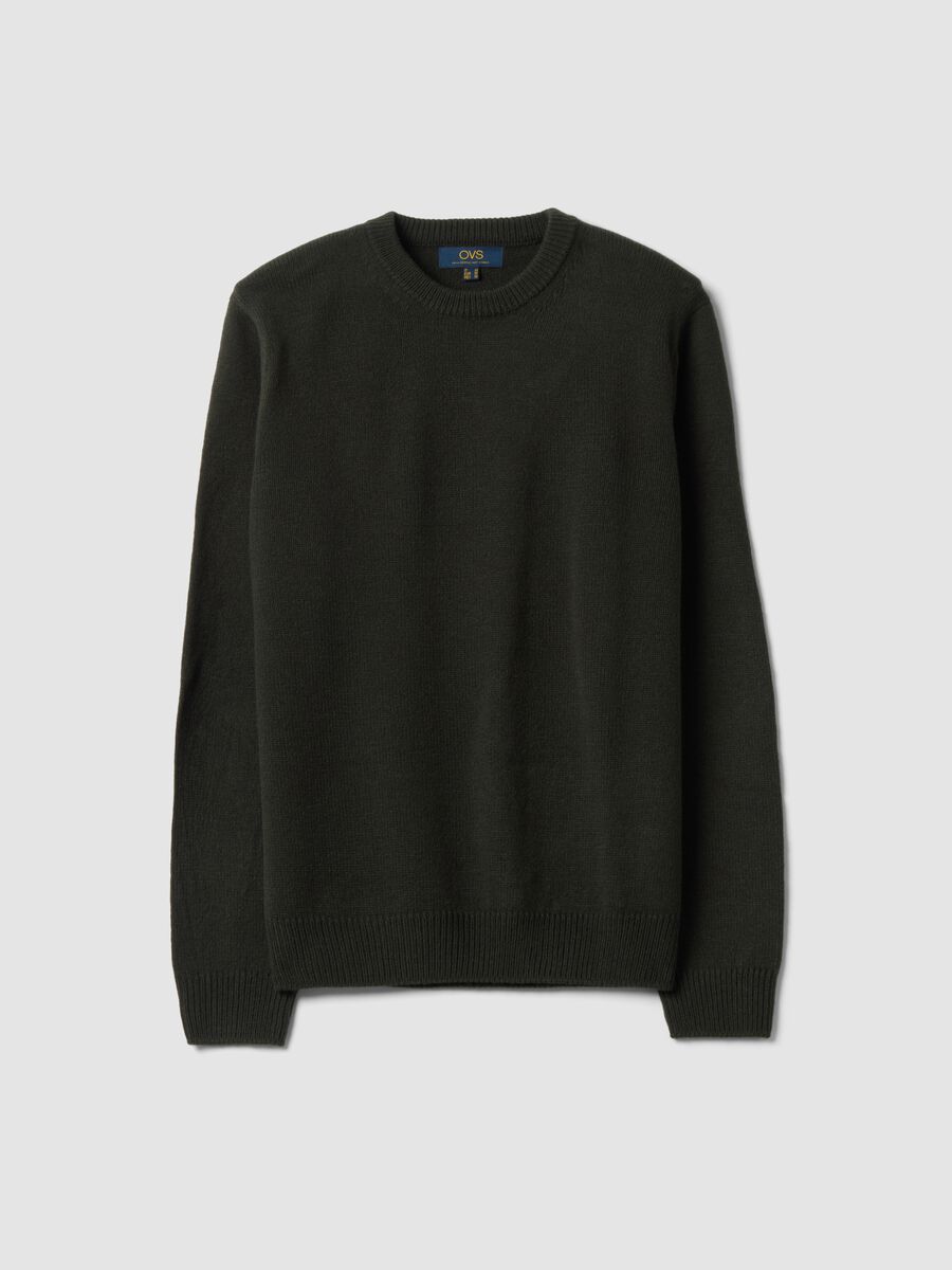 Maglia verde girocollo in jersey knit regular fit_0