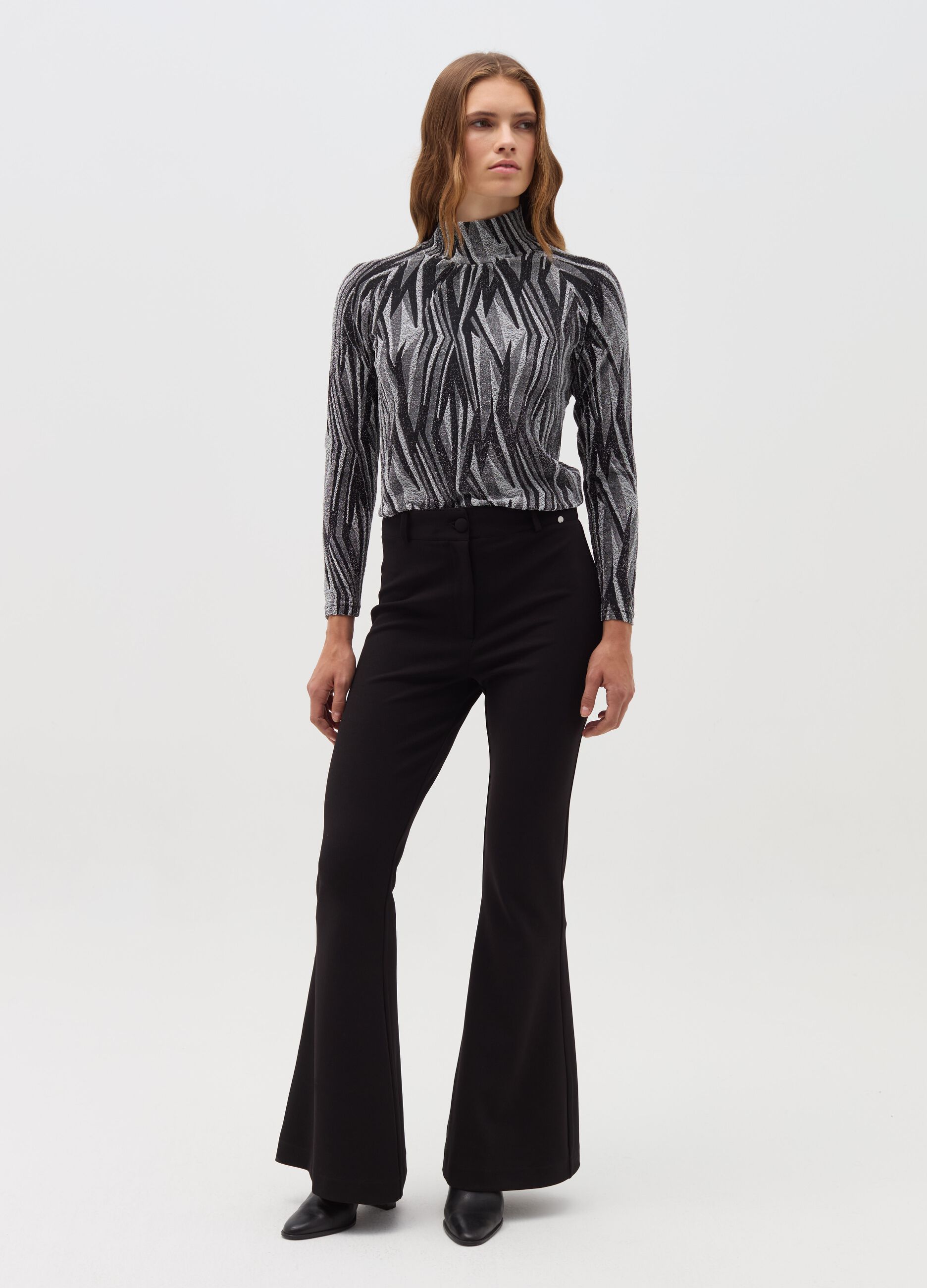 OVS T-shirt fantasia geometrica con lurex