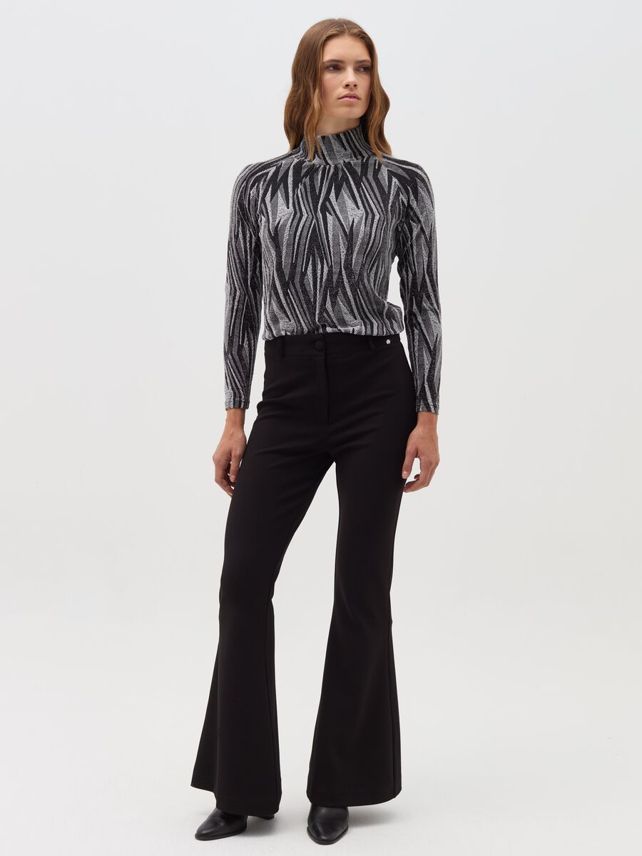 T-shirt with geometric pattern with lurex_1