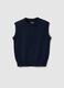 Children's blue pure cotton vest regular fit_0