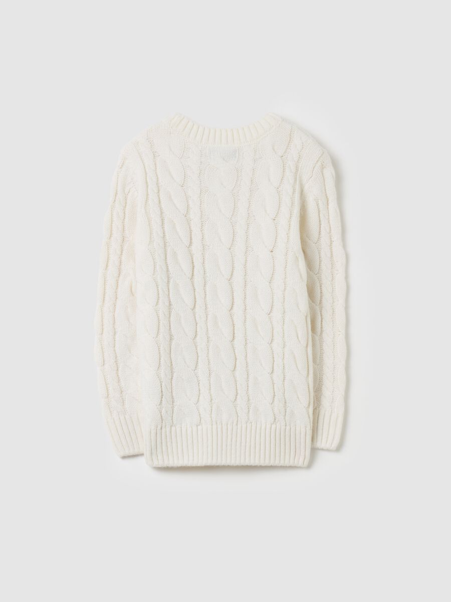 Pullover with cable-knit design_1