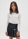 Girls' White Cotton Regular Fit T-Shirt_0
