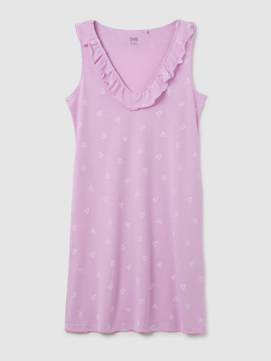 Camicia da notte da donna in puro cotone viola_4