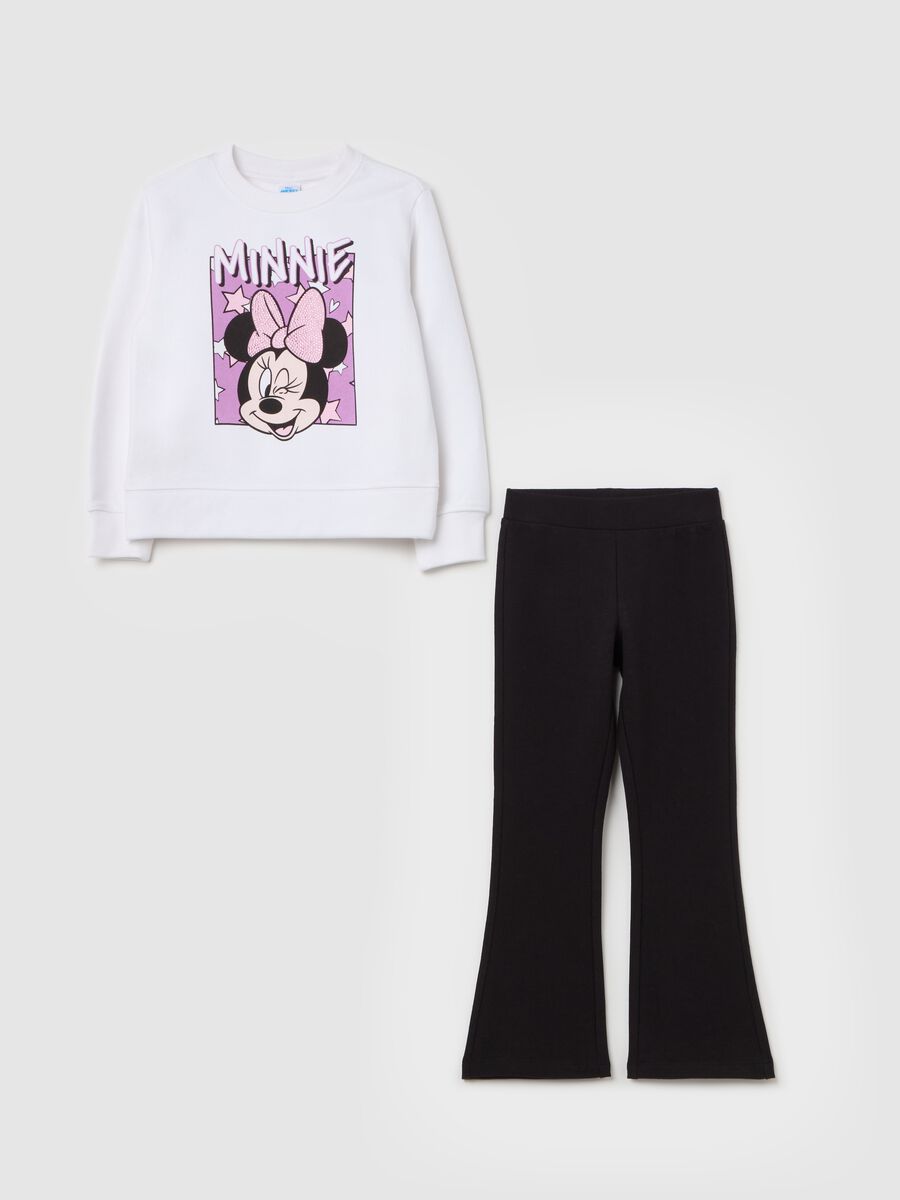 Jogging set con stampa Minnie e strass _0