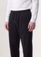 Jogger neri in misto cotone con fondo a polsino e coulisse_2