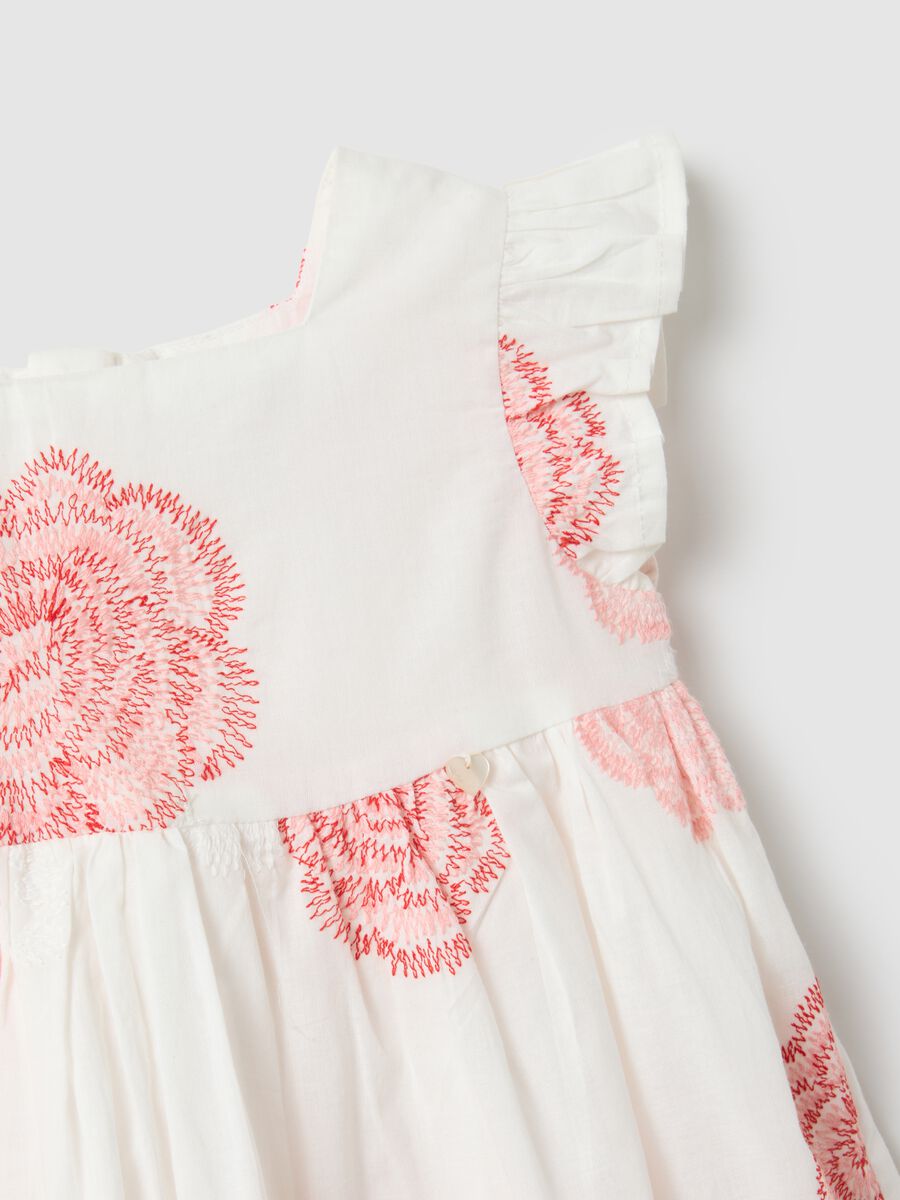 Multicolour pure cotton girl's dress regular fit with flowers_2