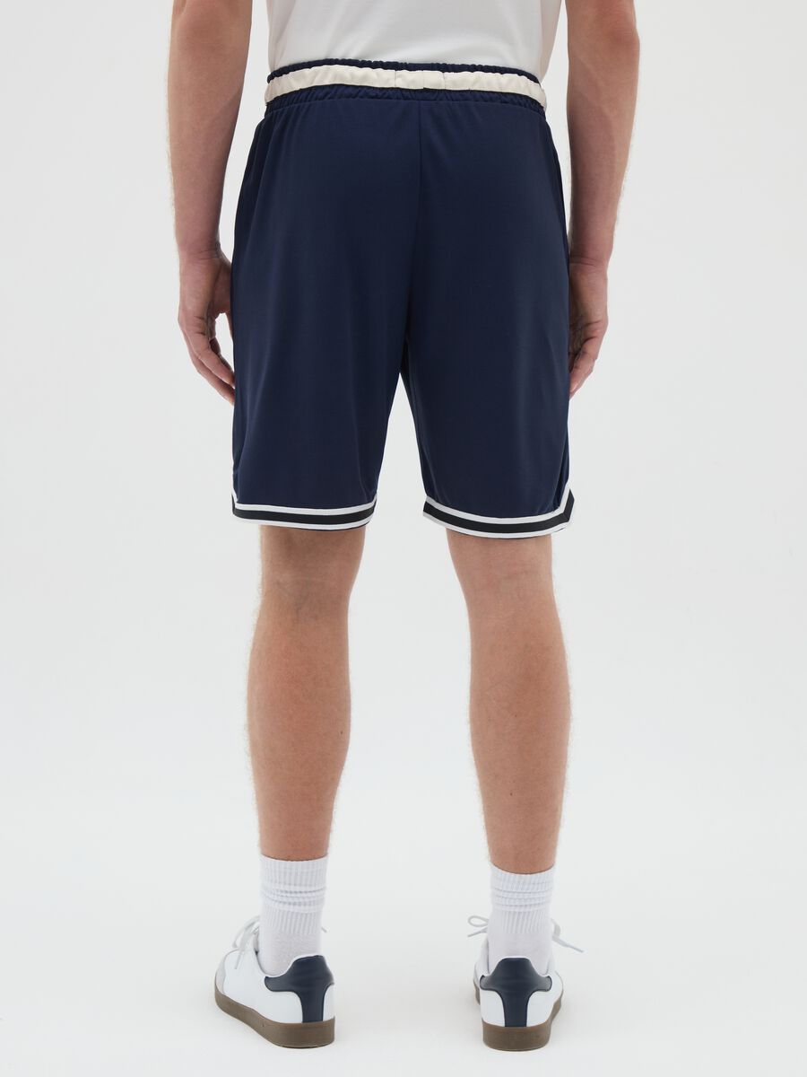 Men's Blue Relaxed Fit Fabric Shorts_3