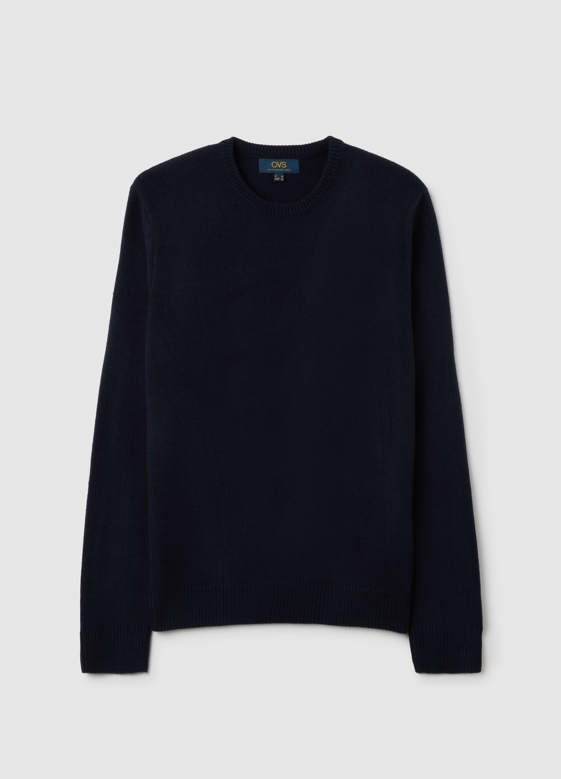 Regular fit blue crewneck sweater