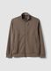 Brown cotton blend regular fit sweatshirt with full zip and high collar_4