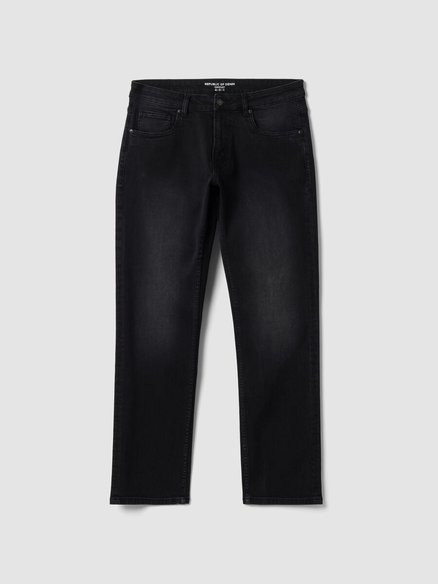 Black stretch cotton comfort-fit jeans_4