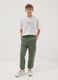 Organic cotton green jogger trousers with regular fit for boys_0