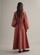 Long dress in pure brown cotton, regular fit_3