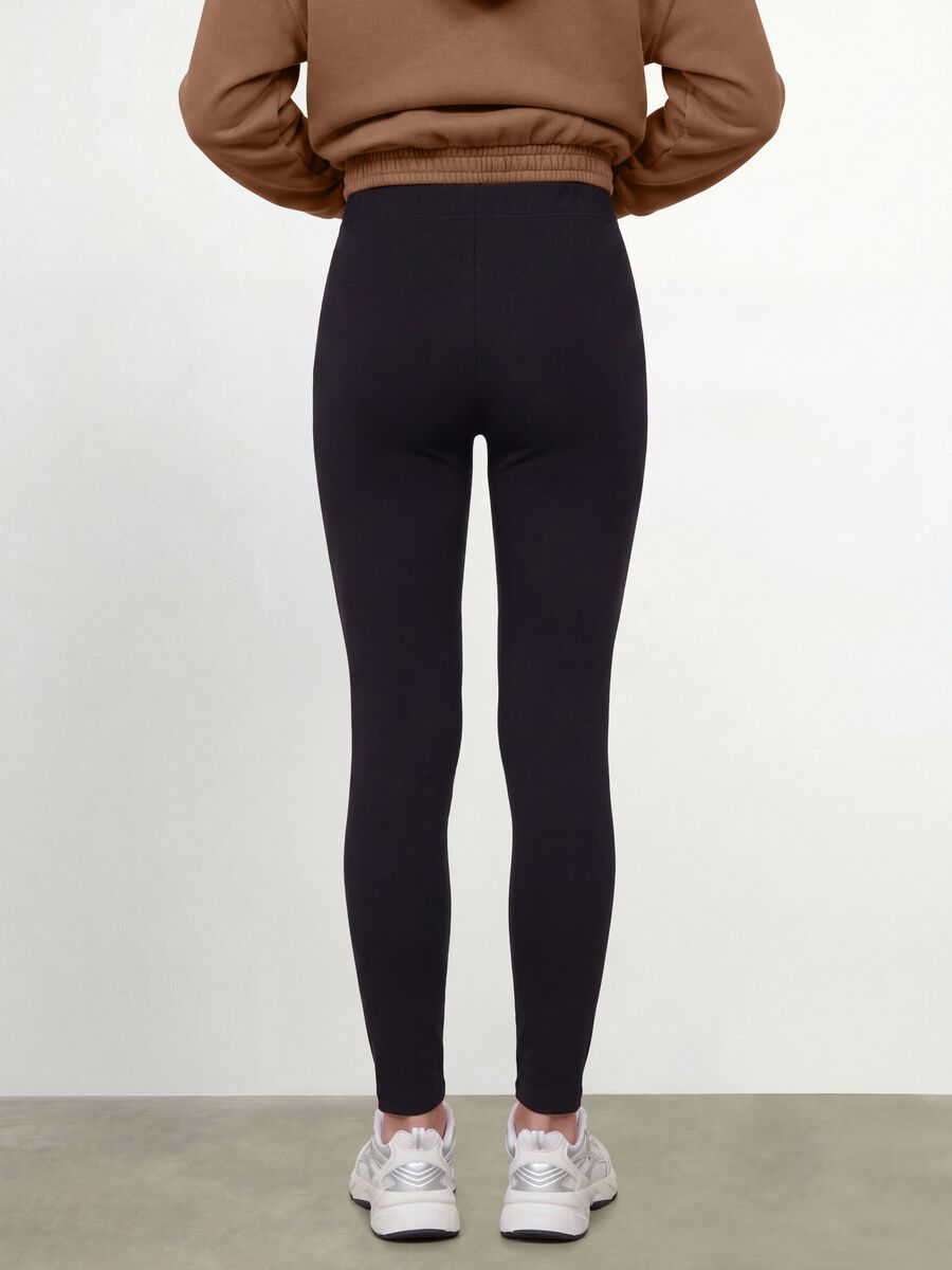 Leggings neri in cotone organico elasticizzato skinny fit per ragazza_3