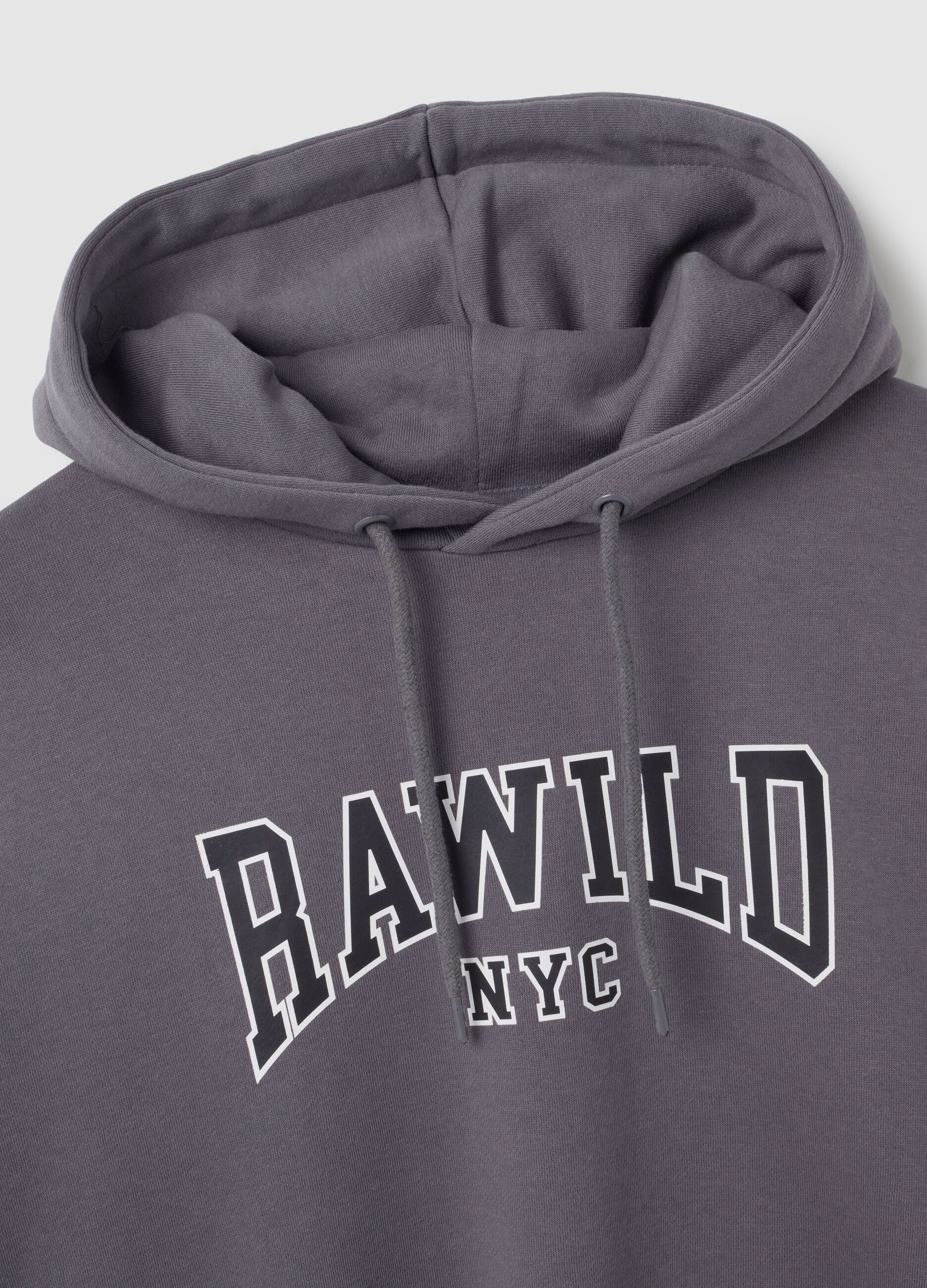 Grey Cotton Blend Hoodie
