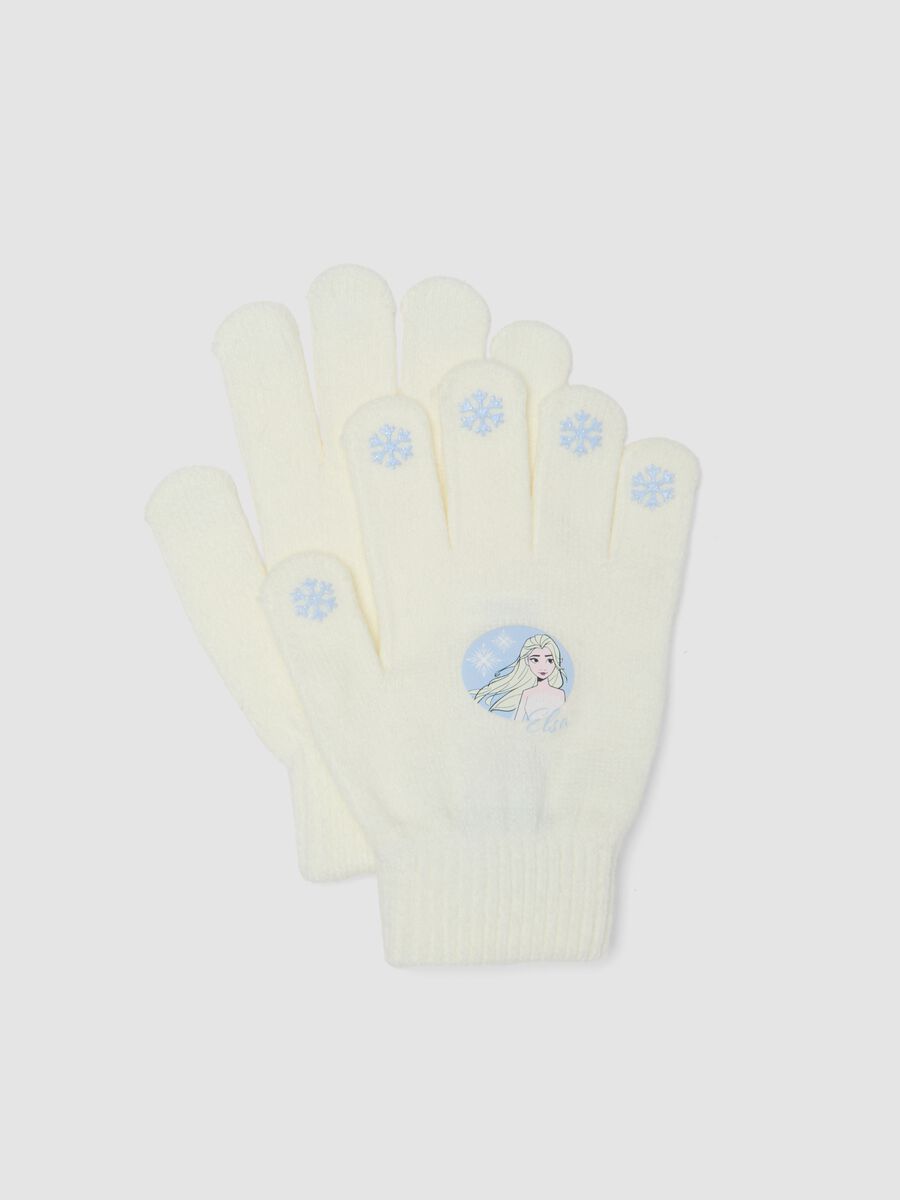 Light beige Frozen print gloves_0