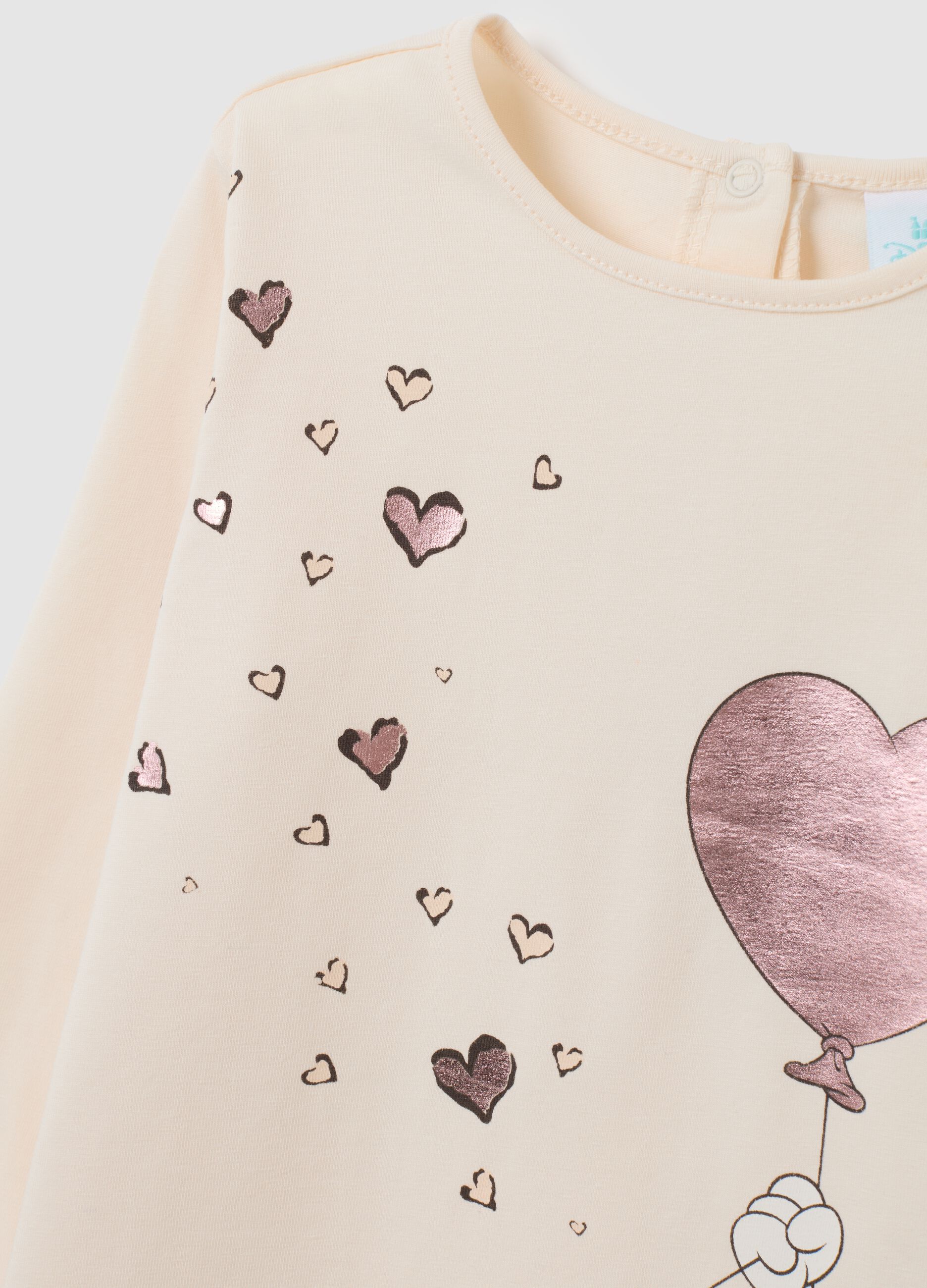 Maglia da neonata in cotone beige regular fit