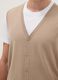 Beige deep V cotton-blend waistcoat with regular fit and buttons_3